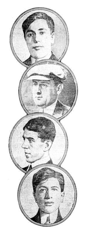 Newspaper portraits of Lefty Louie, Whitey Lewis, Dago Frank and Gyp the Blood