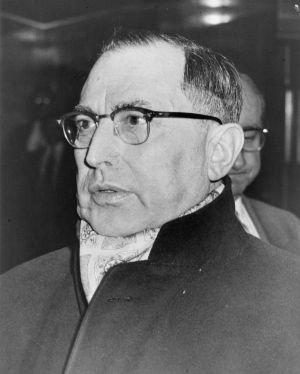 Joseph Profaci photographed at a 1959 crime-commission hearing